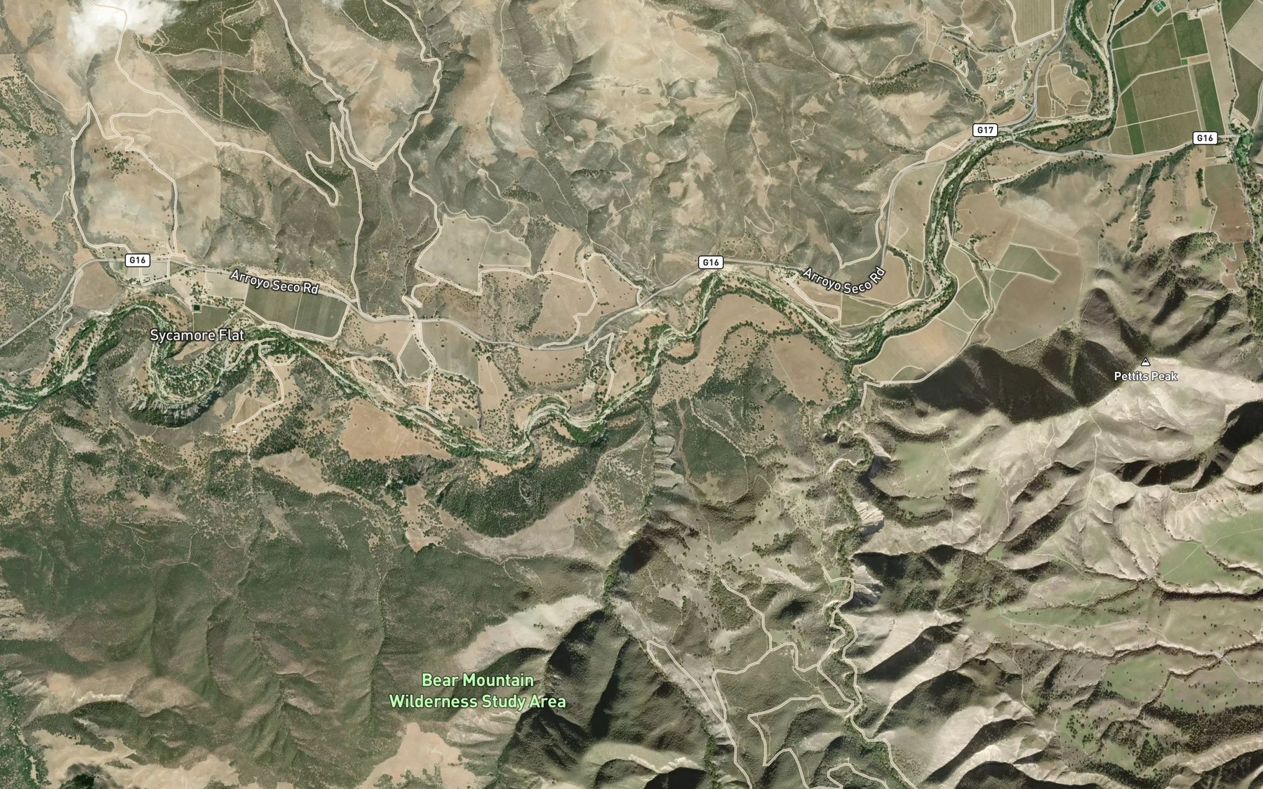 Satellite map of the Sweetwater Creek