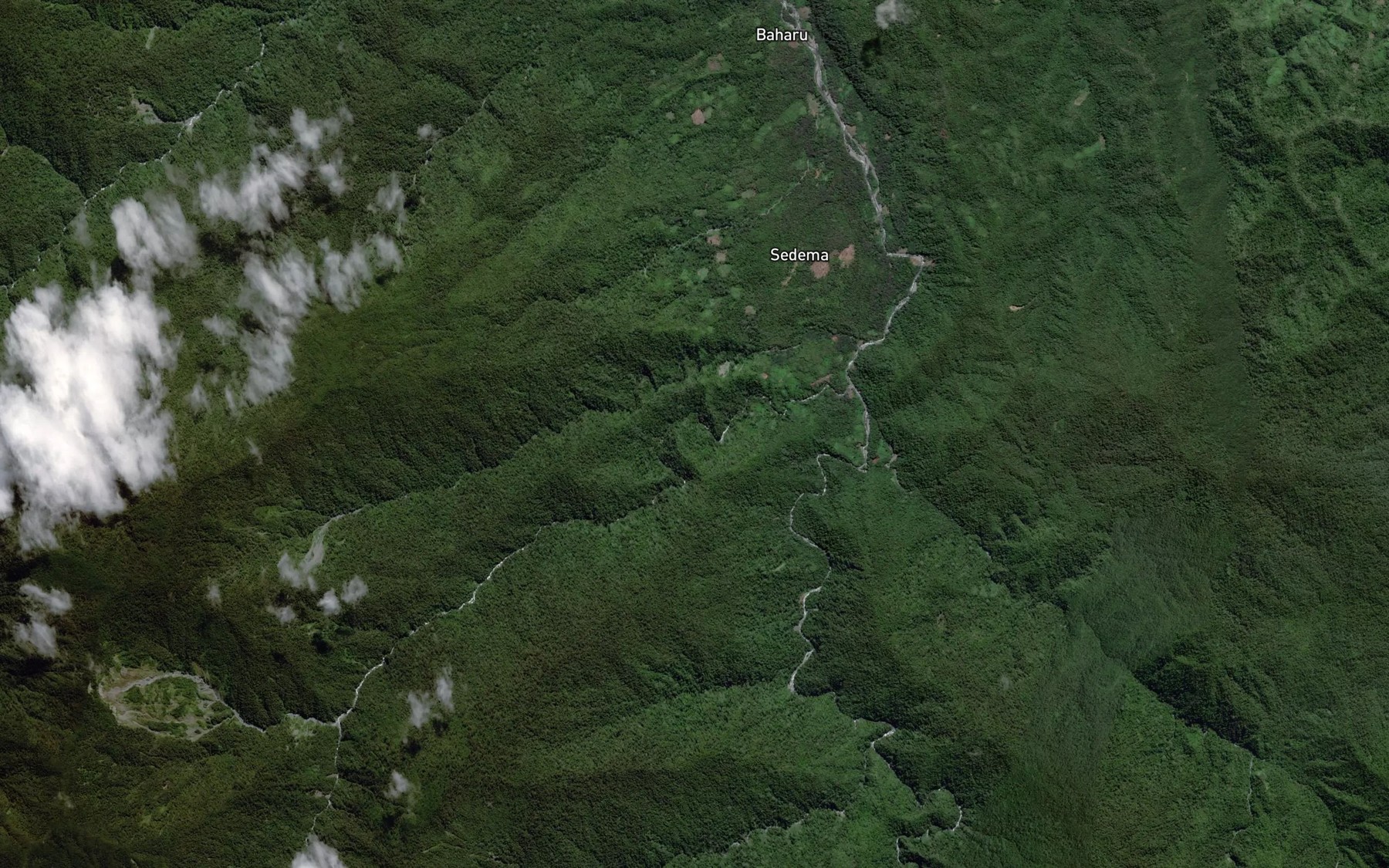 Satellite map of the Inawai Creek