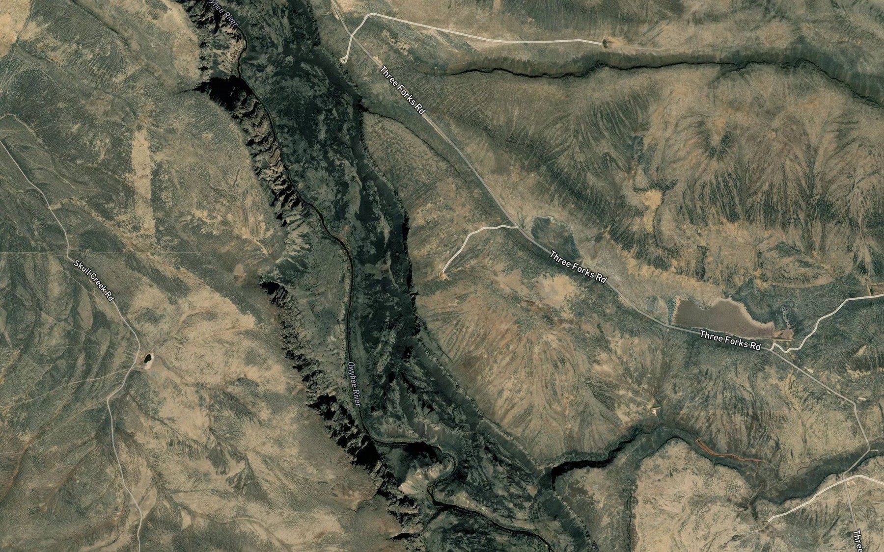 Satellite map of the Paus Reservoir
