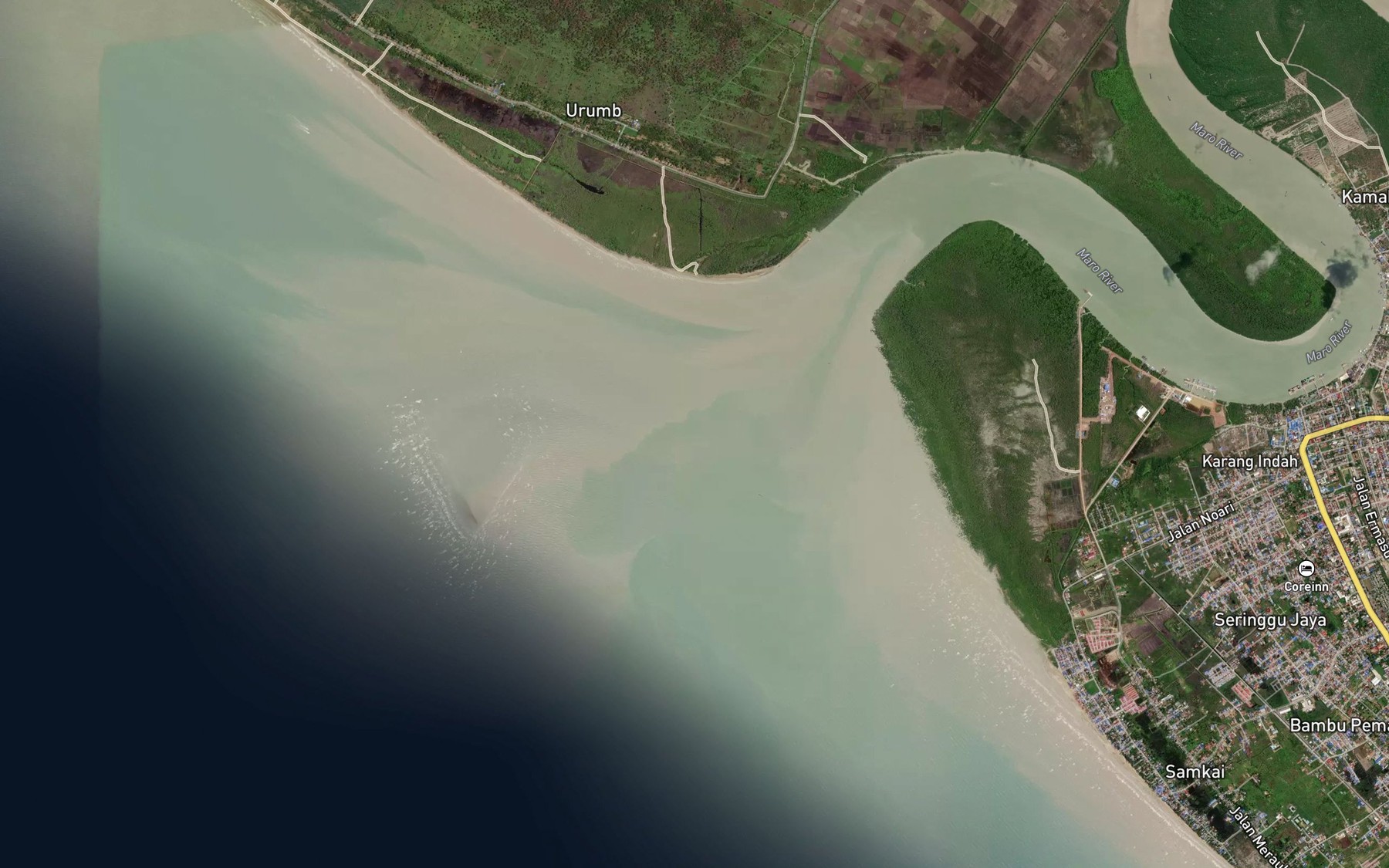 Satellite map of the Sungai Merauke