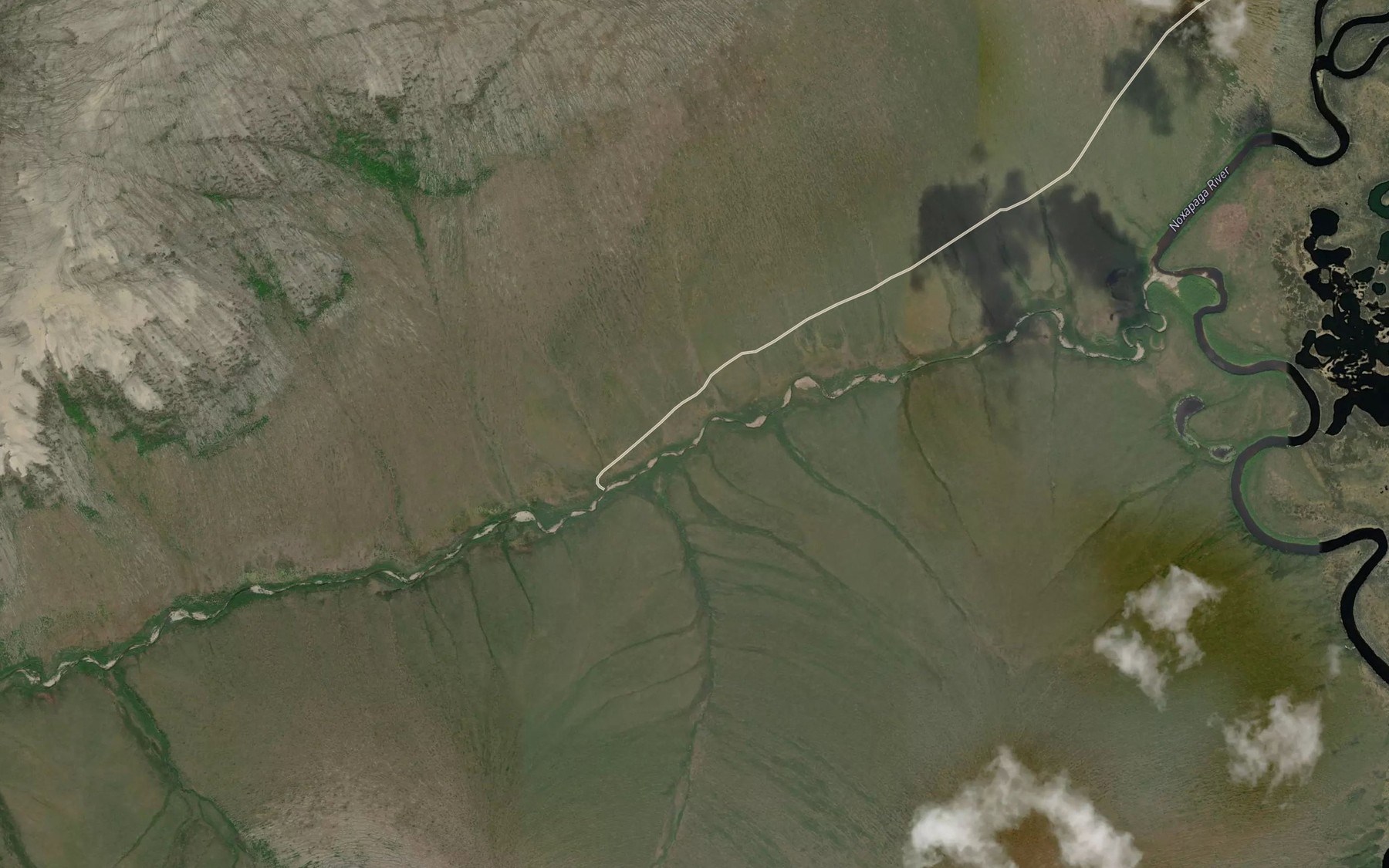 Satellite map of the Jennie Creek