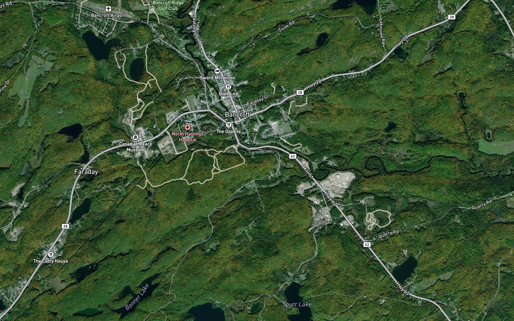 Satellite map of the The Valley Rapids