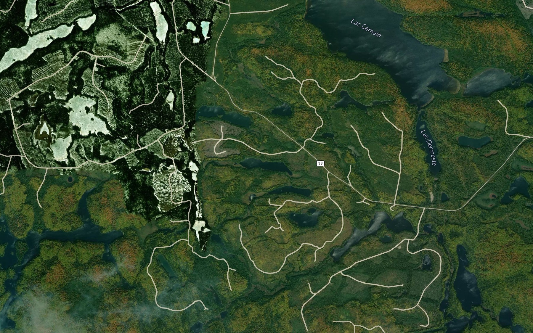 Satellite map of the Lac Odeon