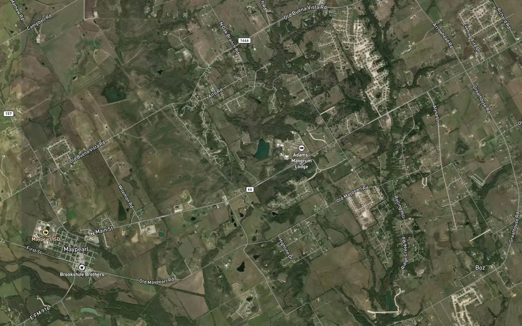 Satellite map of the Soil Conservation Service Site 56 Reservoir