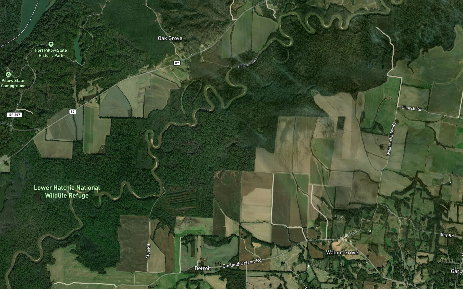 Satellite map of the Shingle Lake