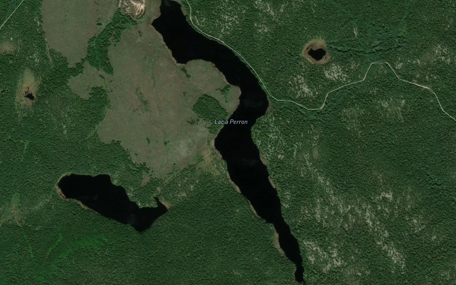 Satellite map of the Lac a Perron