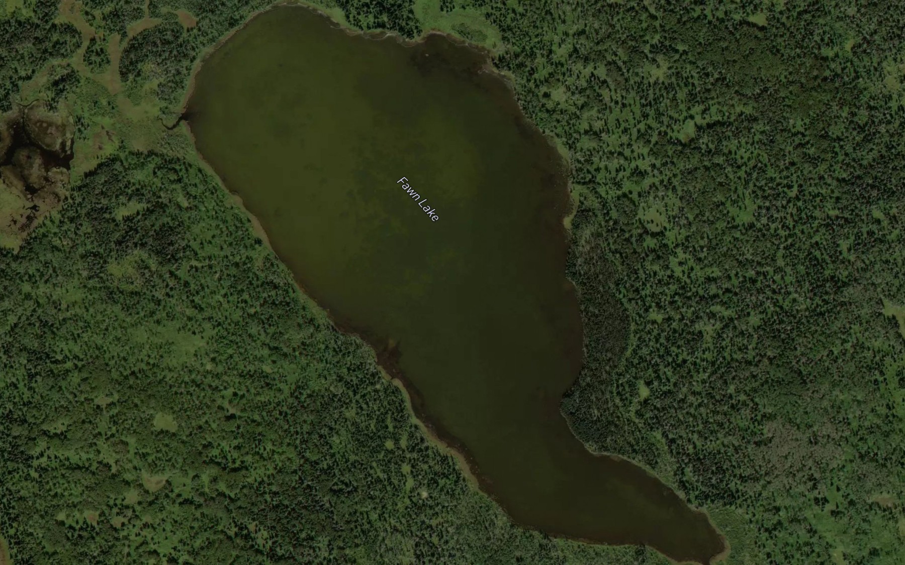Satellite map of the Fawn Lake