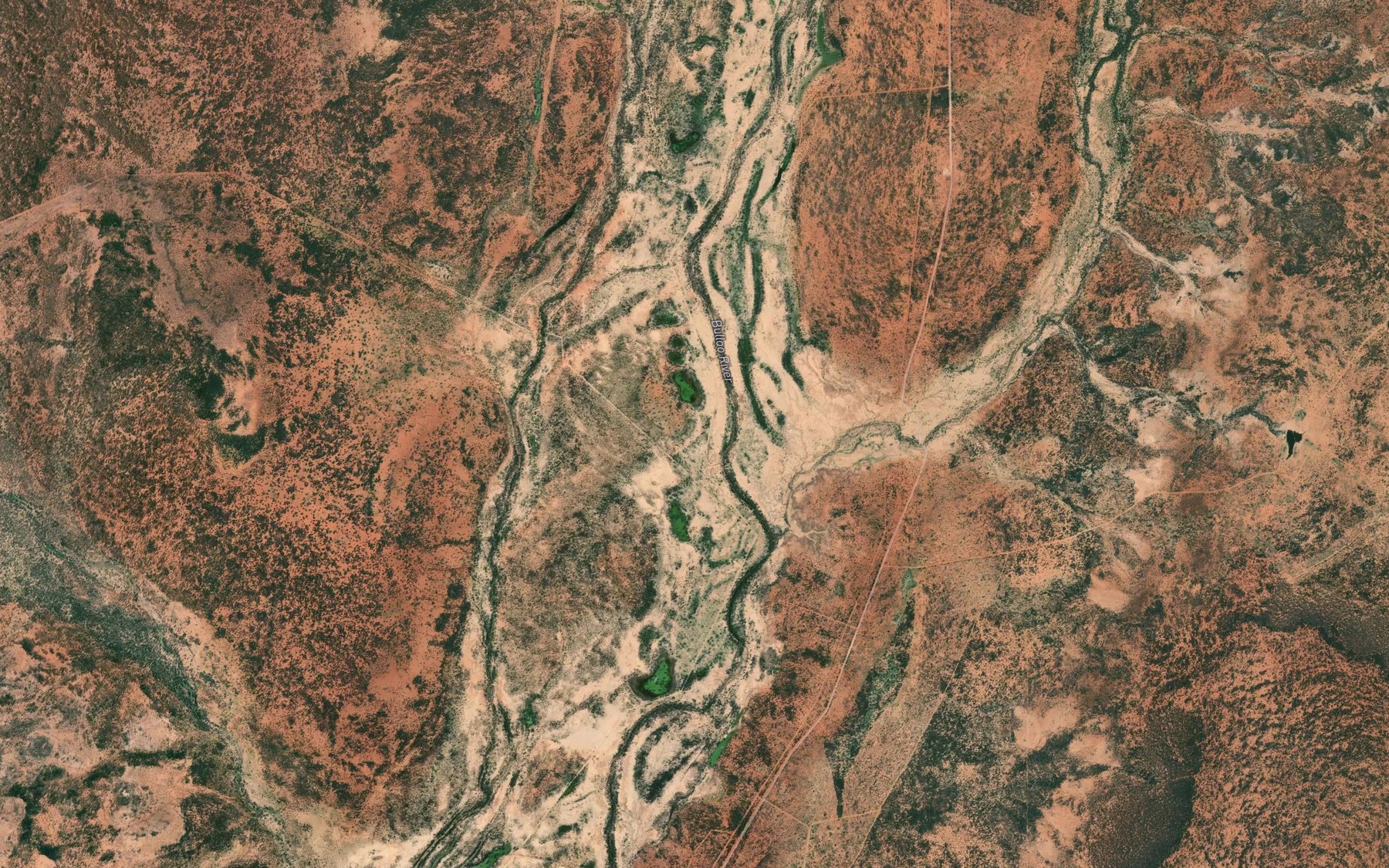 Satellite map of the Fiery Creek