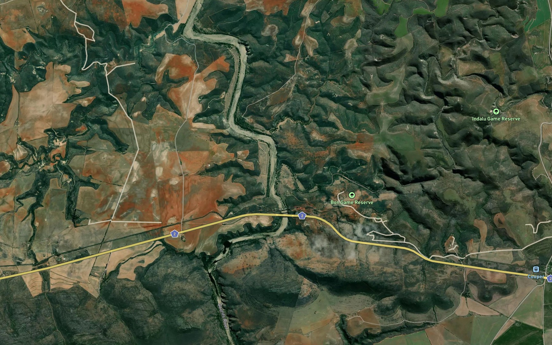 Satellite map of the Stinkrivier