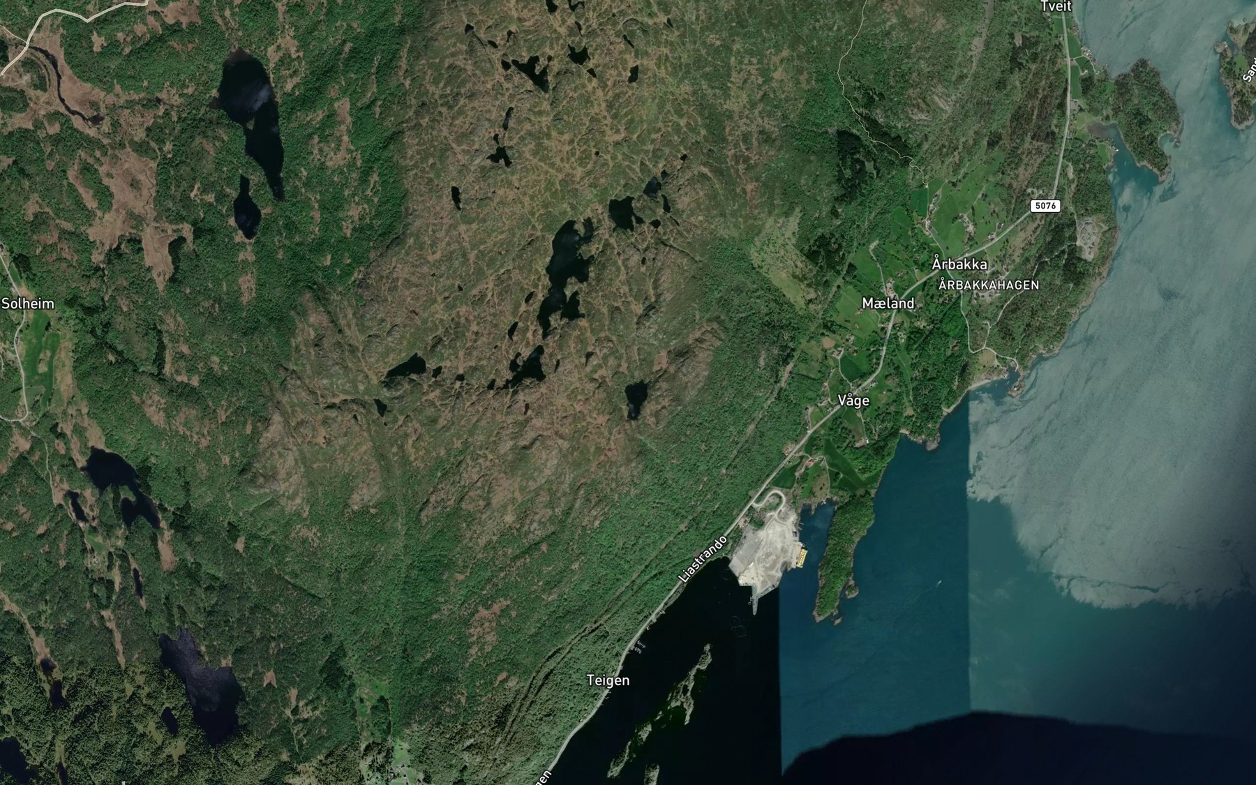 Satellite map of the Skoravatnet