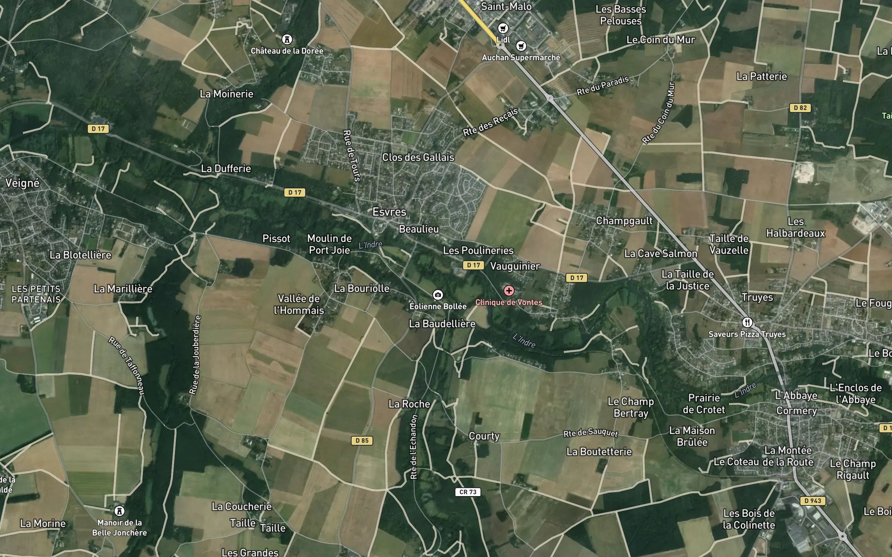 Satellite map of the Echaudon