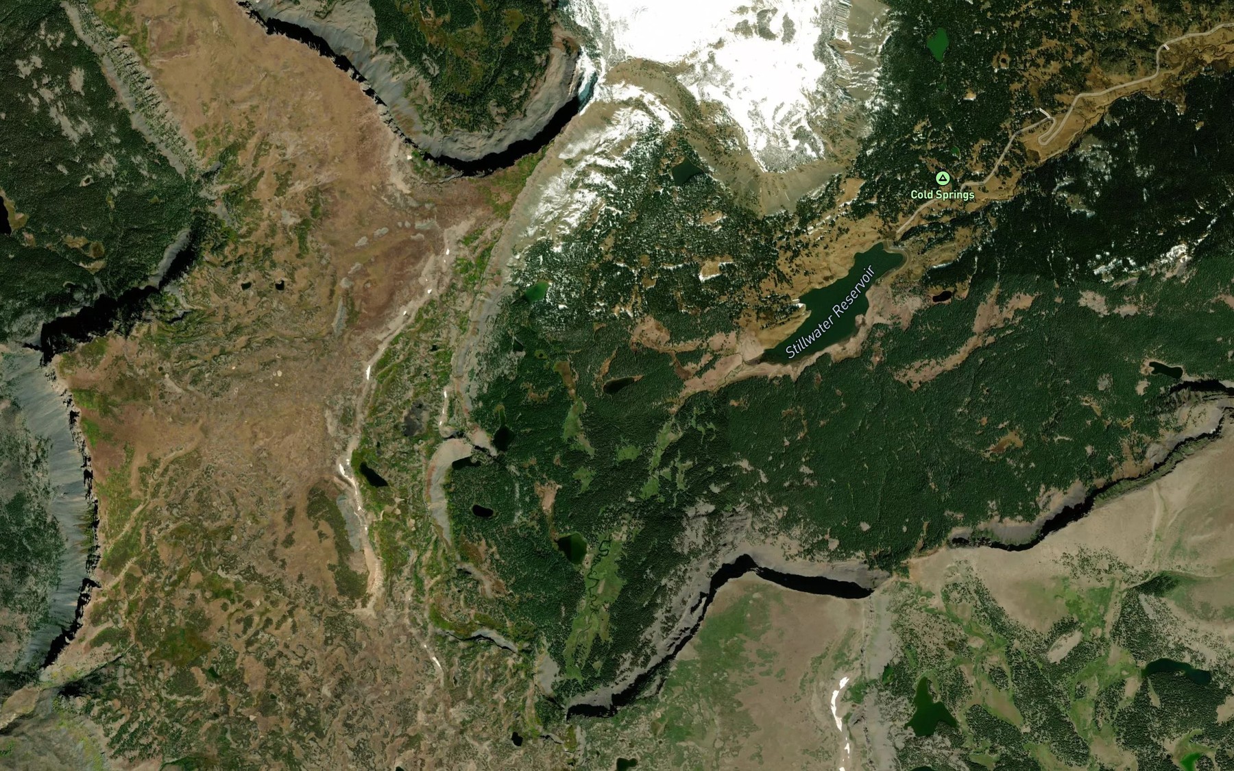 Satellite map of the Steer Lake