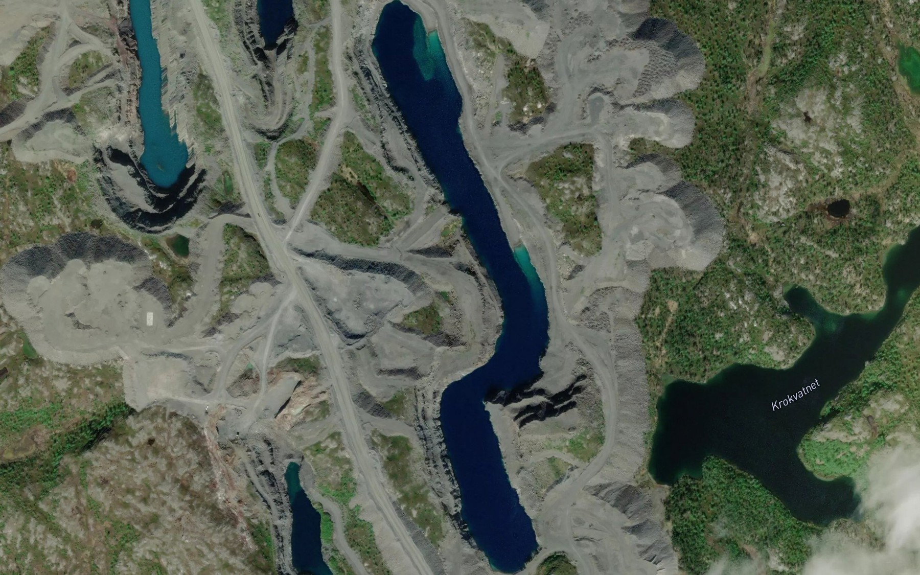 Satellite map of the Store Tverrvatnet