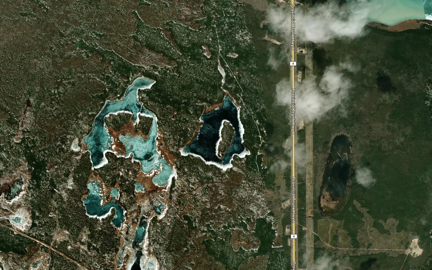 Satellite map of the Island Lake