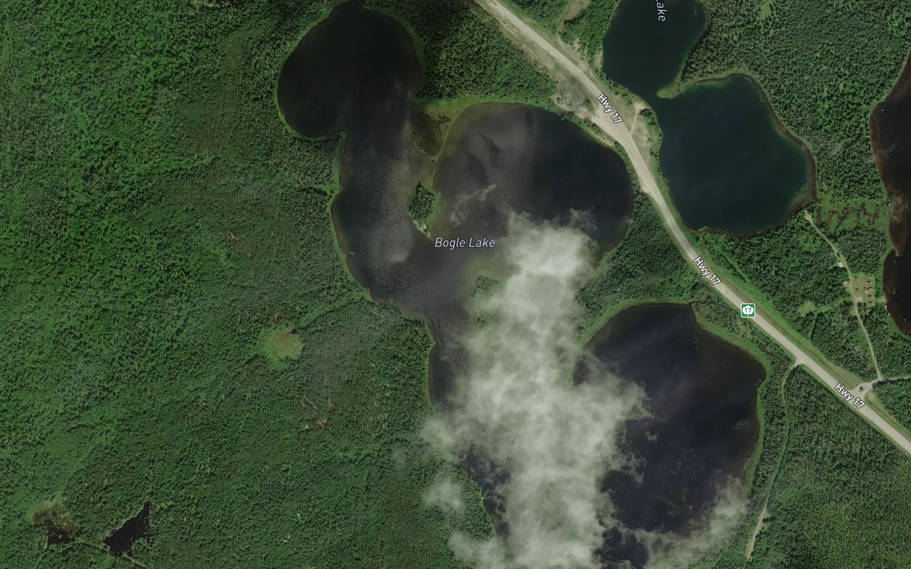 Satellite map of the Bogle Lake