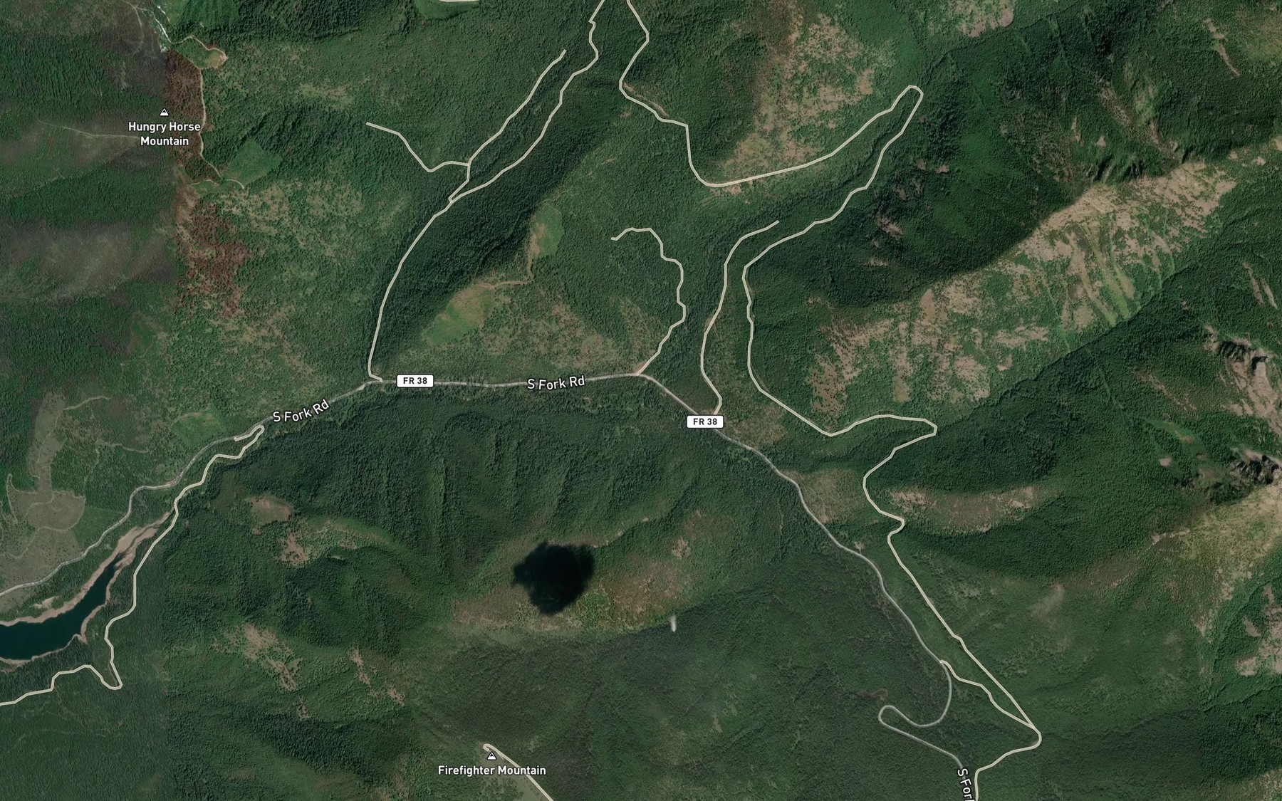Satellite map of the Tiger Creek