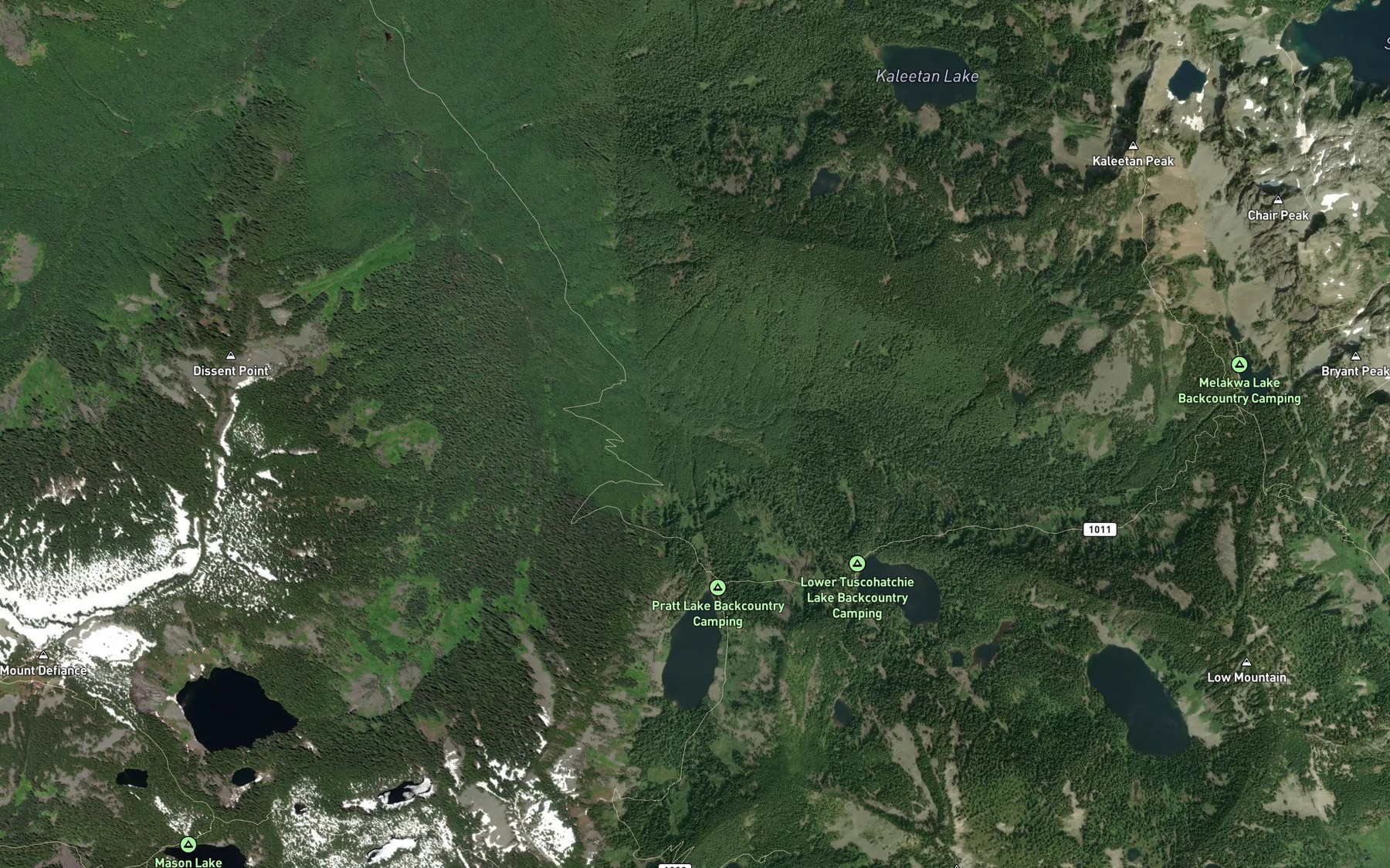 Satellite map of the Tuscohatchie Creek