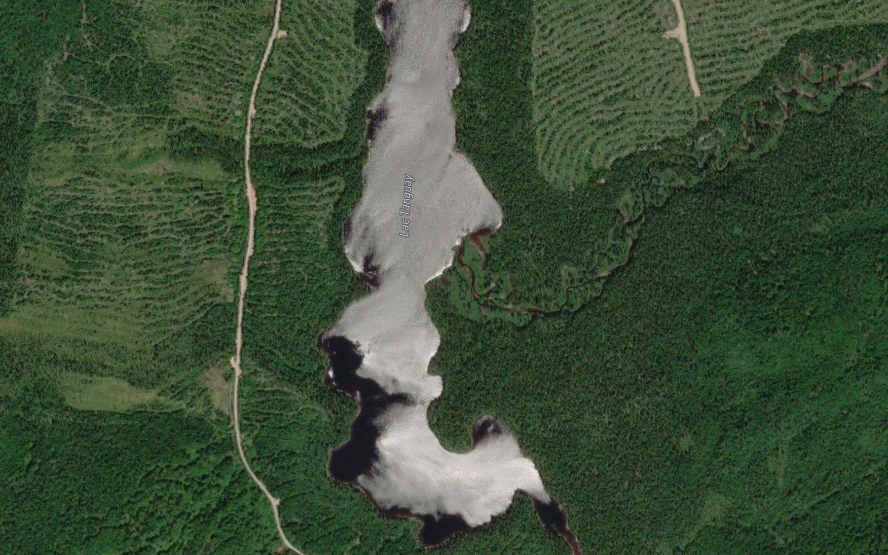 Satellite map of the Lac Tanguay