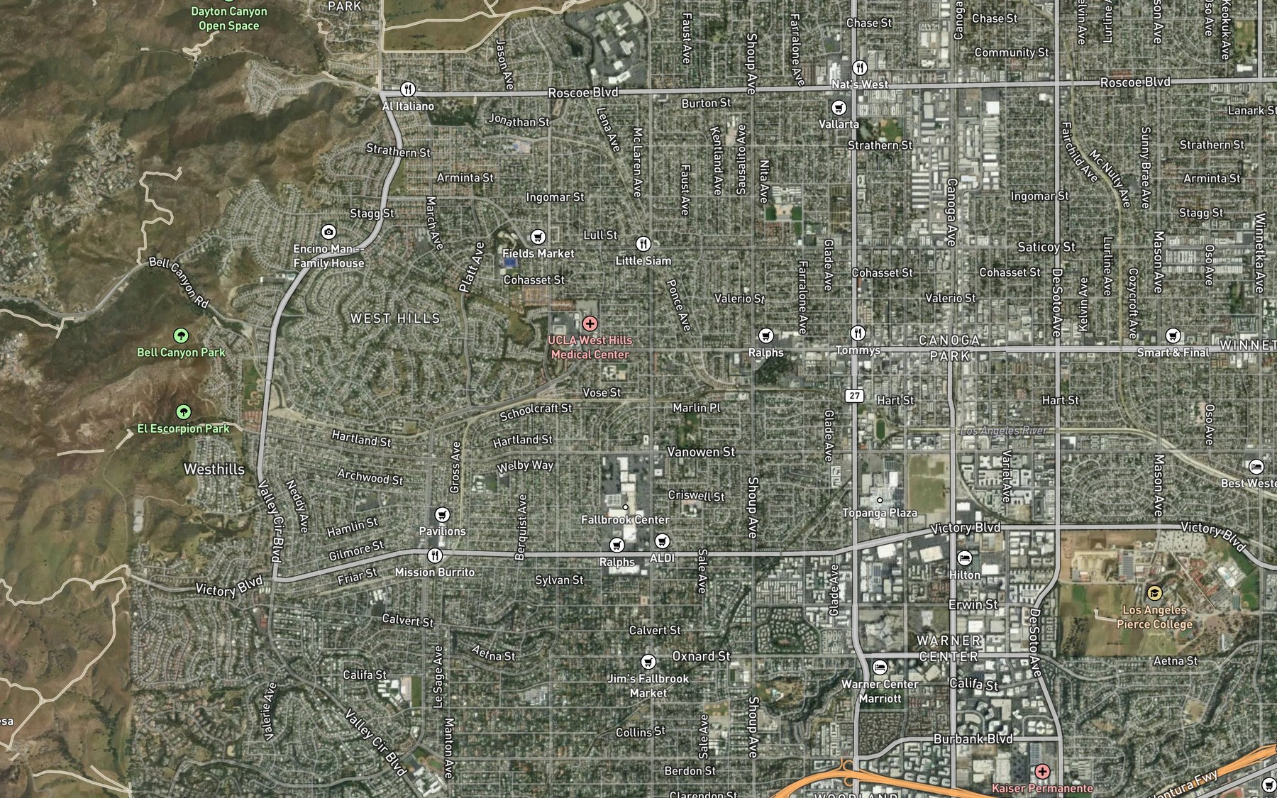 Satellite map of the South Branch Bell Creek