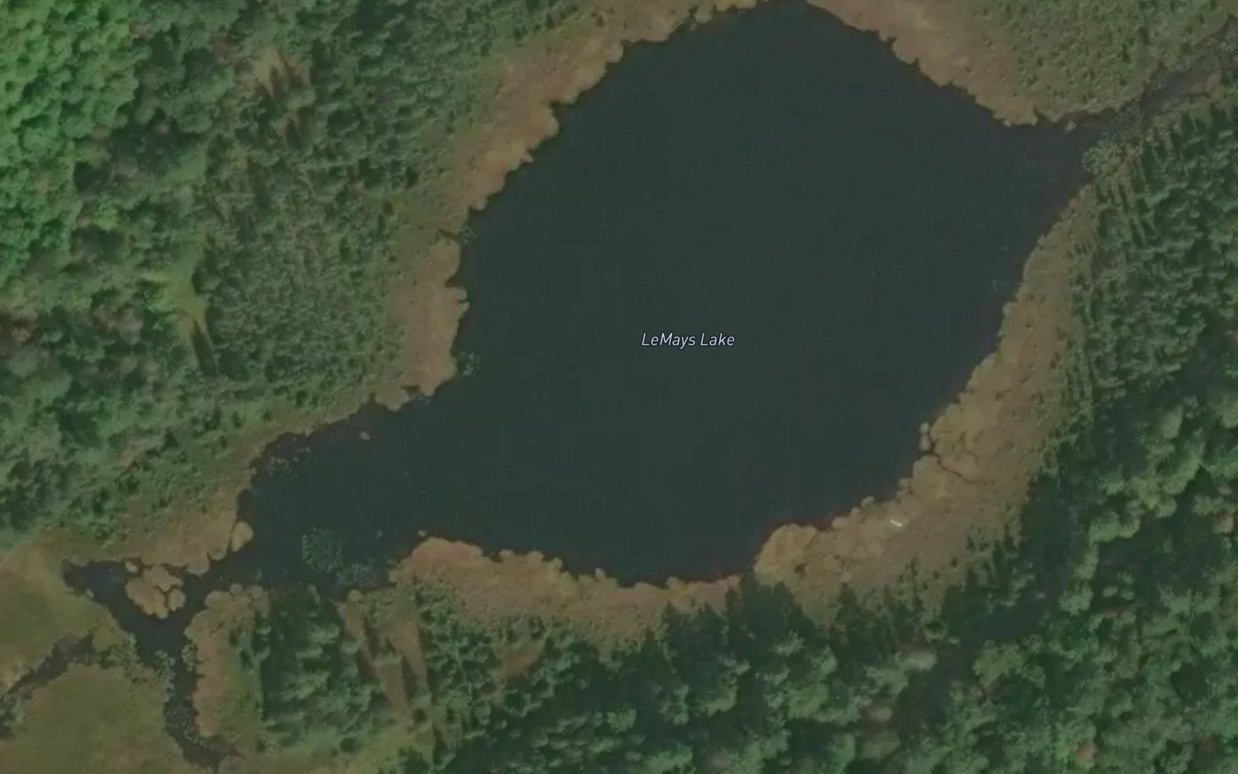 Satellite map of the LeMays Lake
