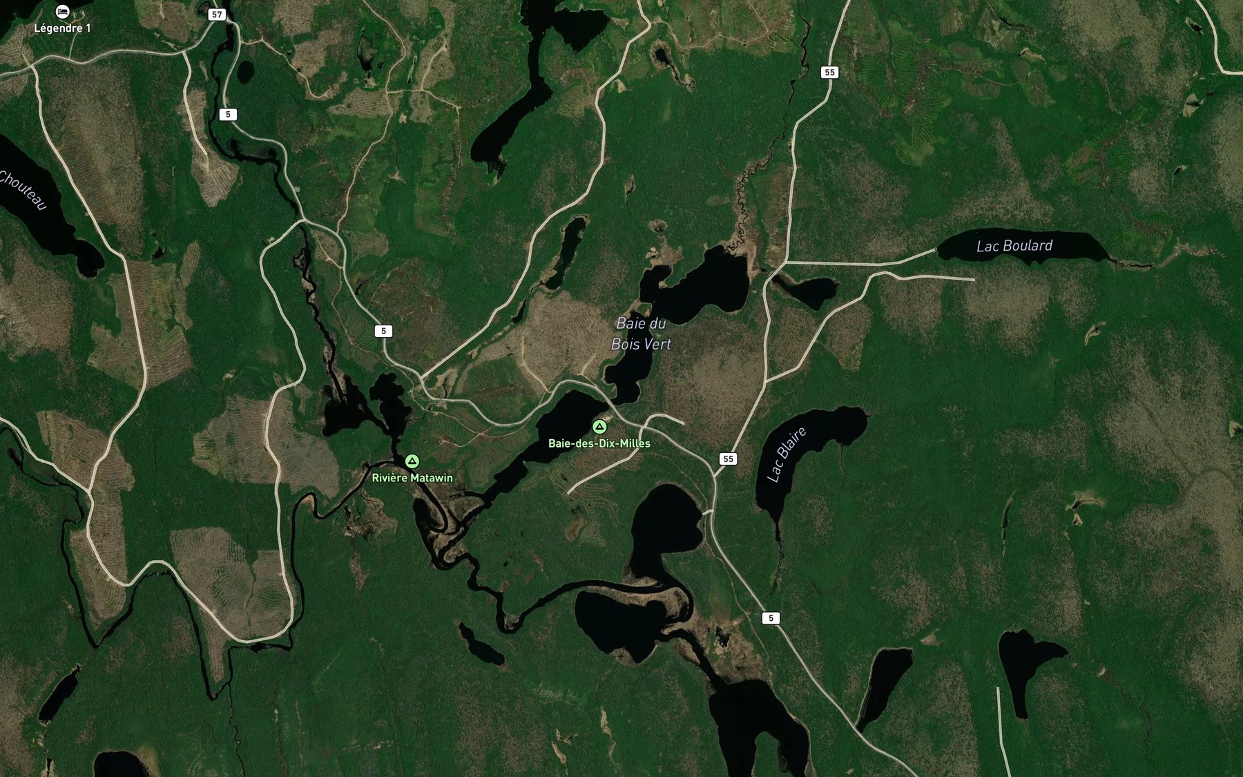 Satellite map of the Baie des Dix Milles