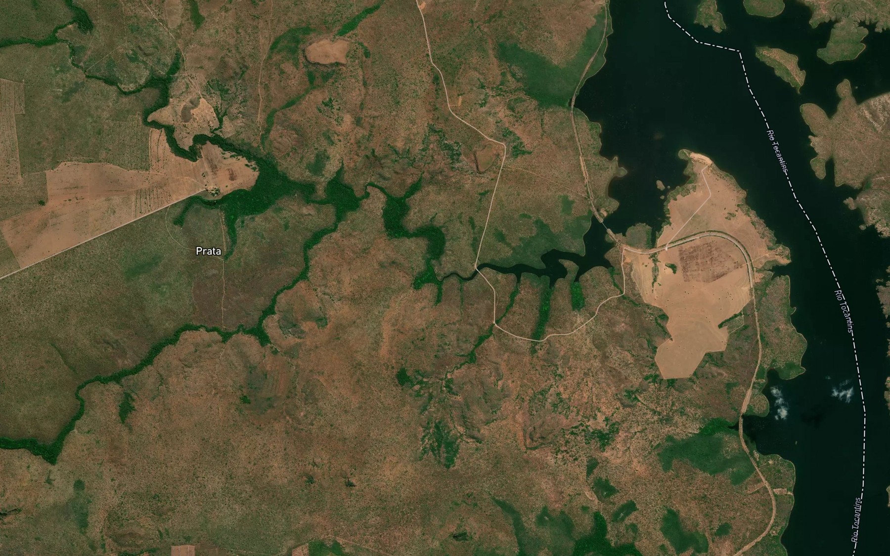 Satellite map of the Ribeirao Campo Alegre