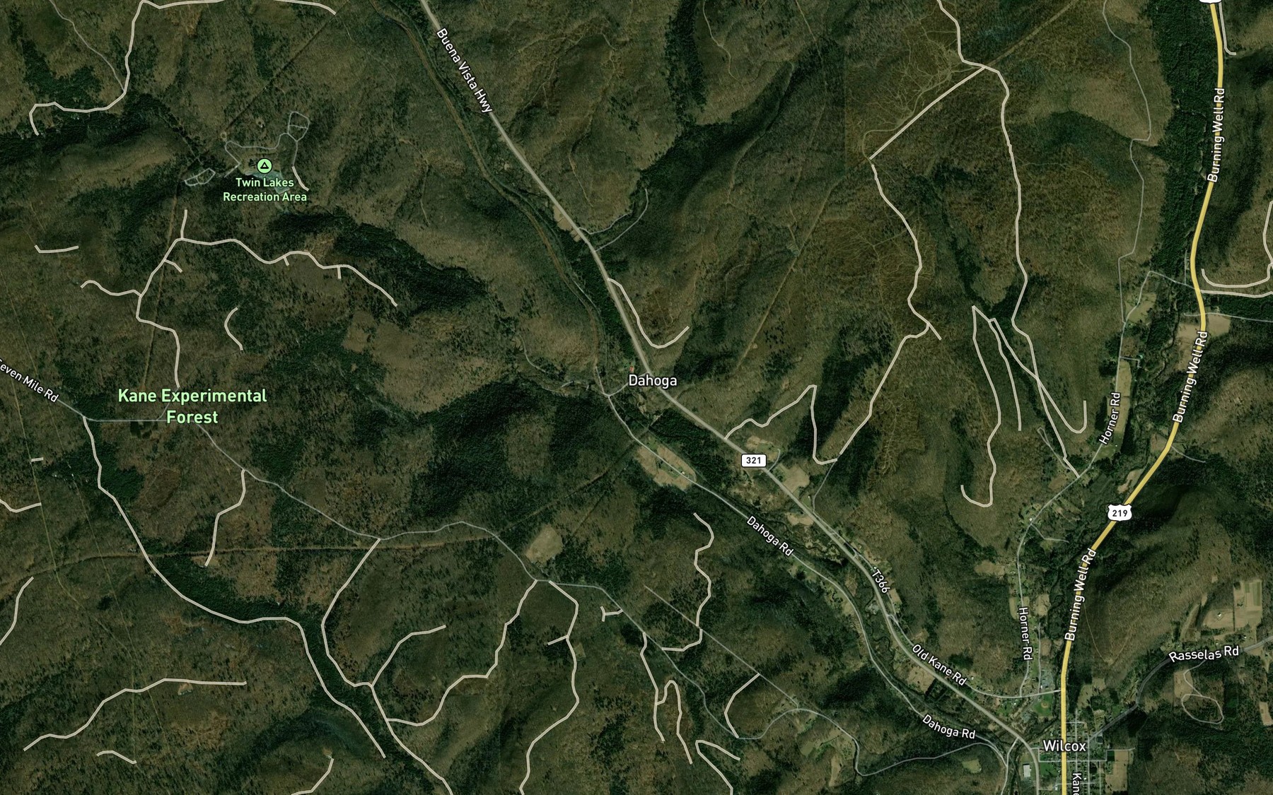 Satellite map of the Hoffman Run