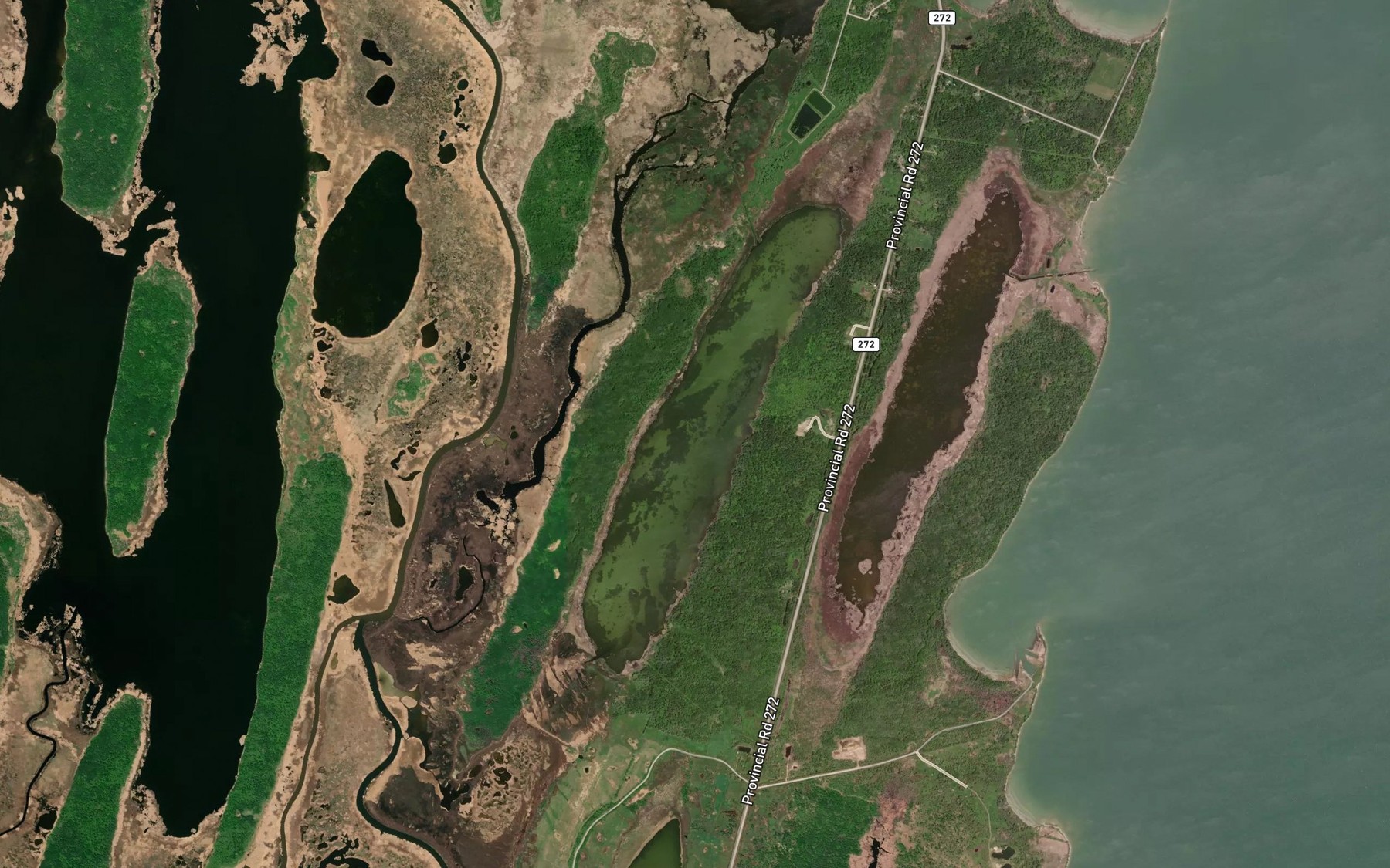 Satellite map of the Chartrand Lake