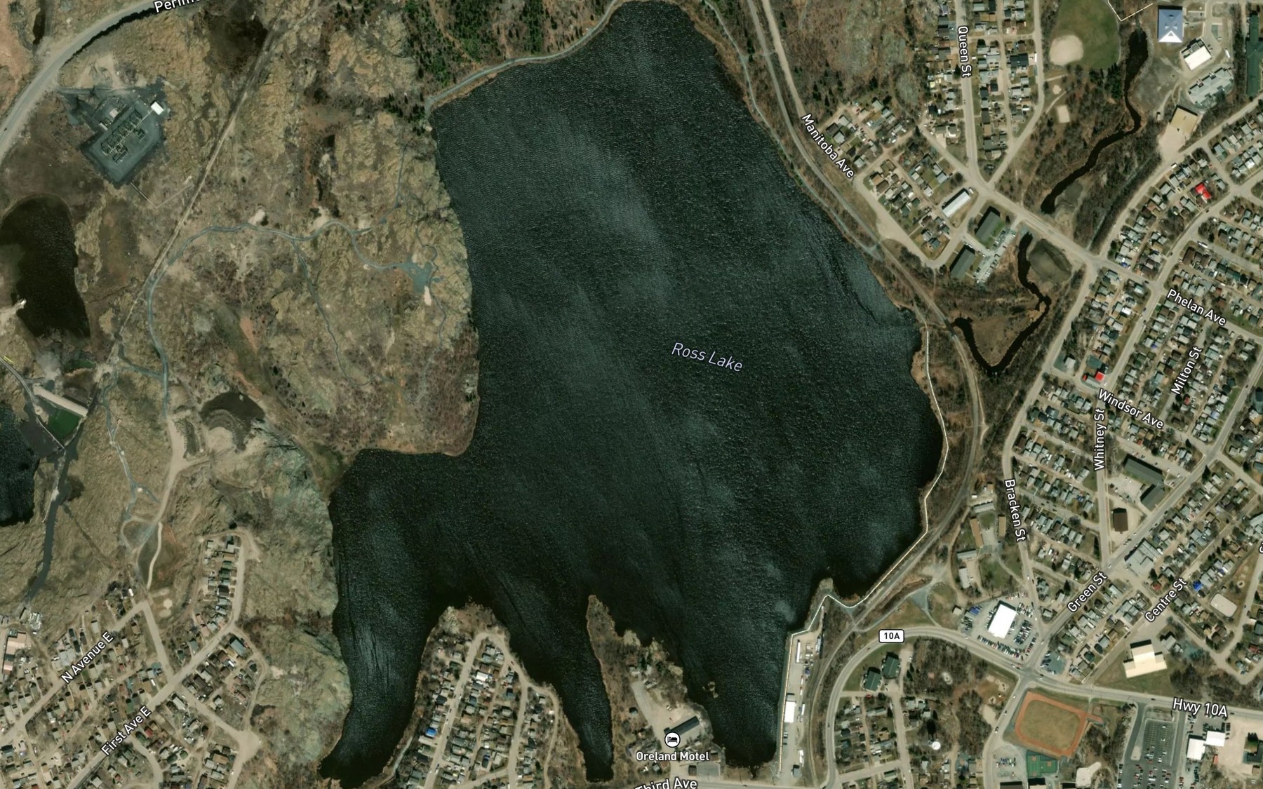 Satellite map of the Ross Lake