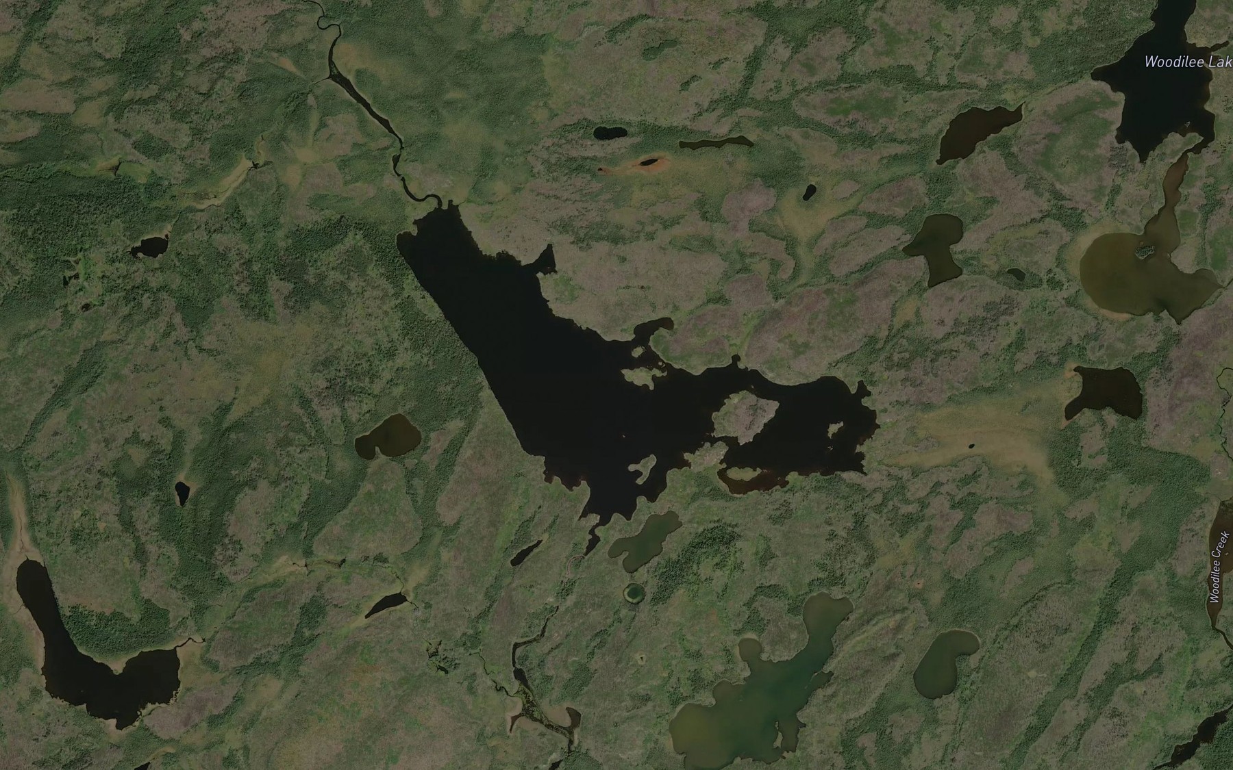 Satellite map of the Lowry Lake