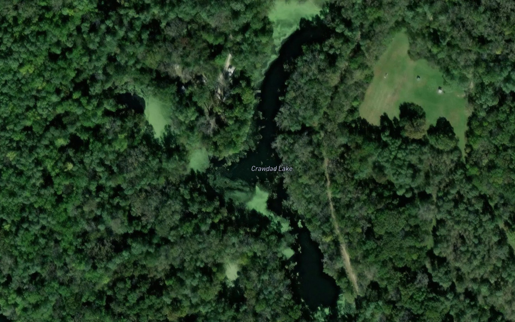 Satellite map of the Crawdad Lake