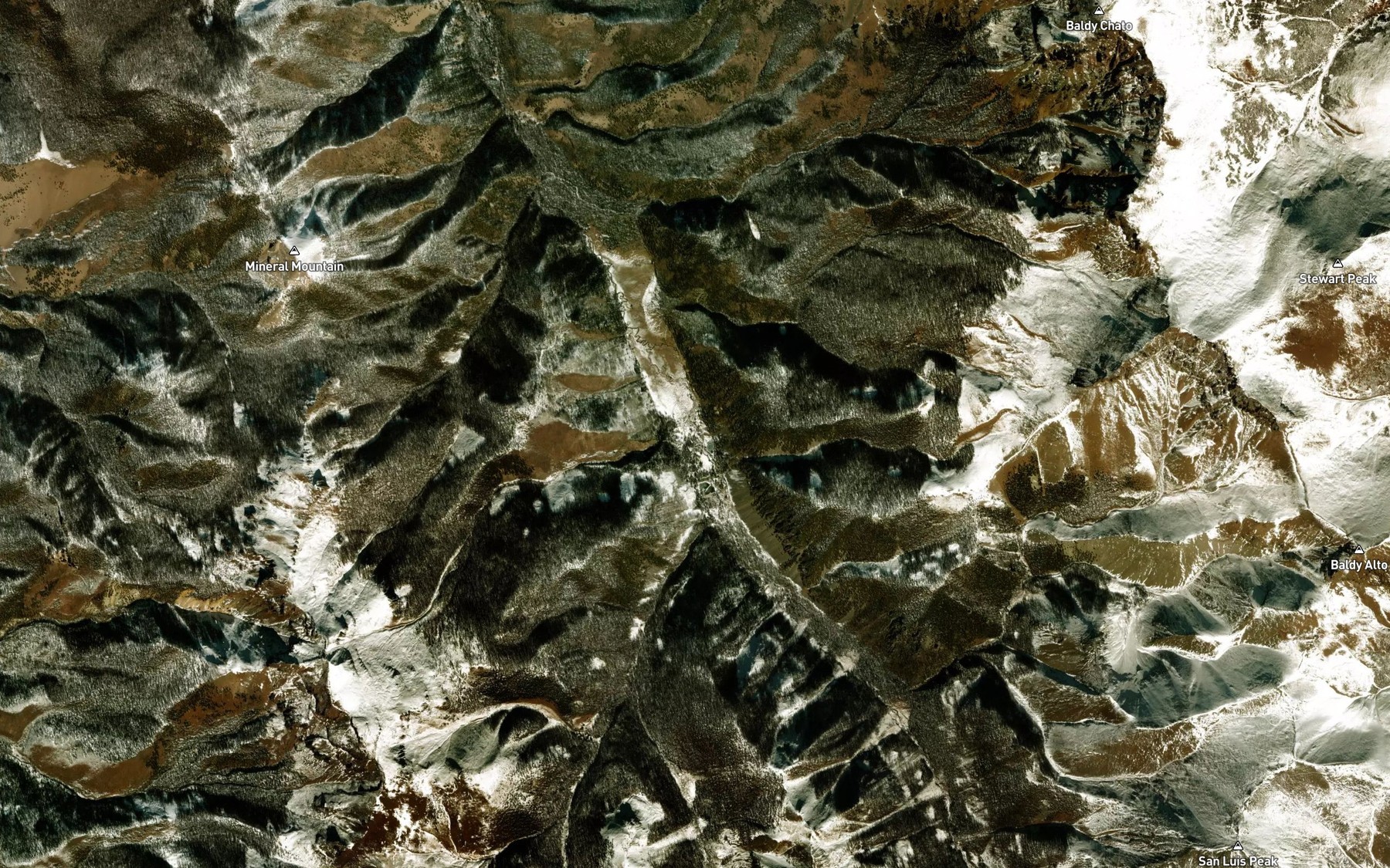 Satellite map of the Cascade Creek