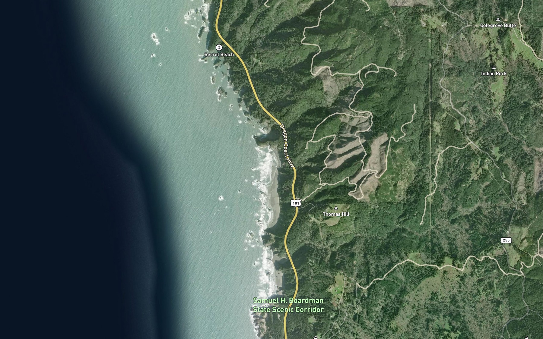 Satellite map of the Spruce Creek