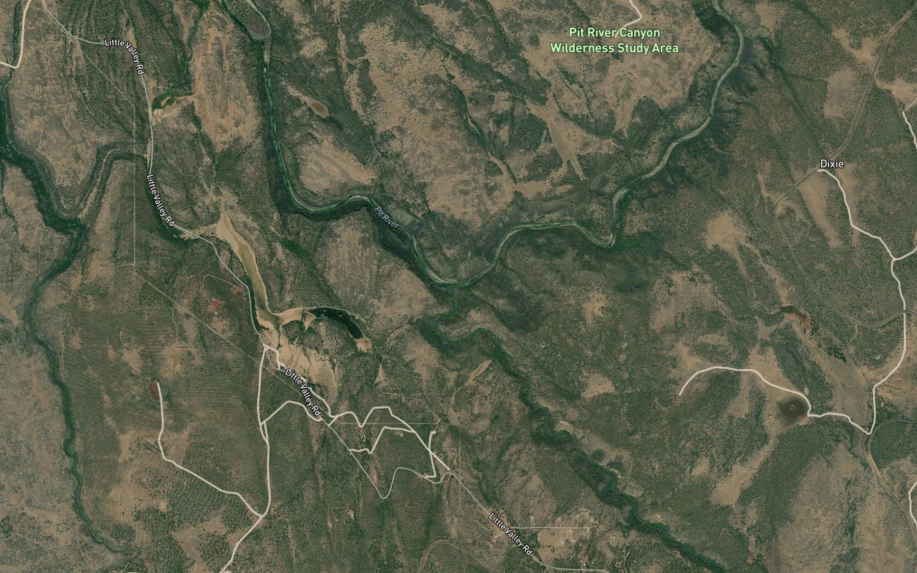 Satellite map of the Horse Creek
