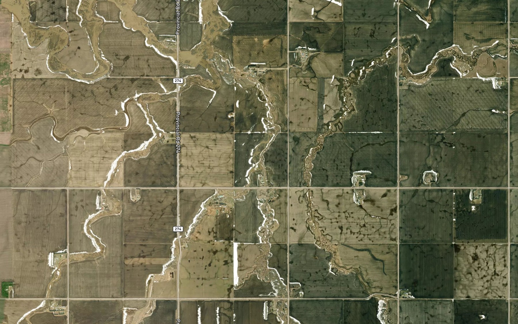 Satellite map of the Renicker Creek