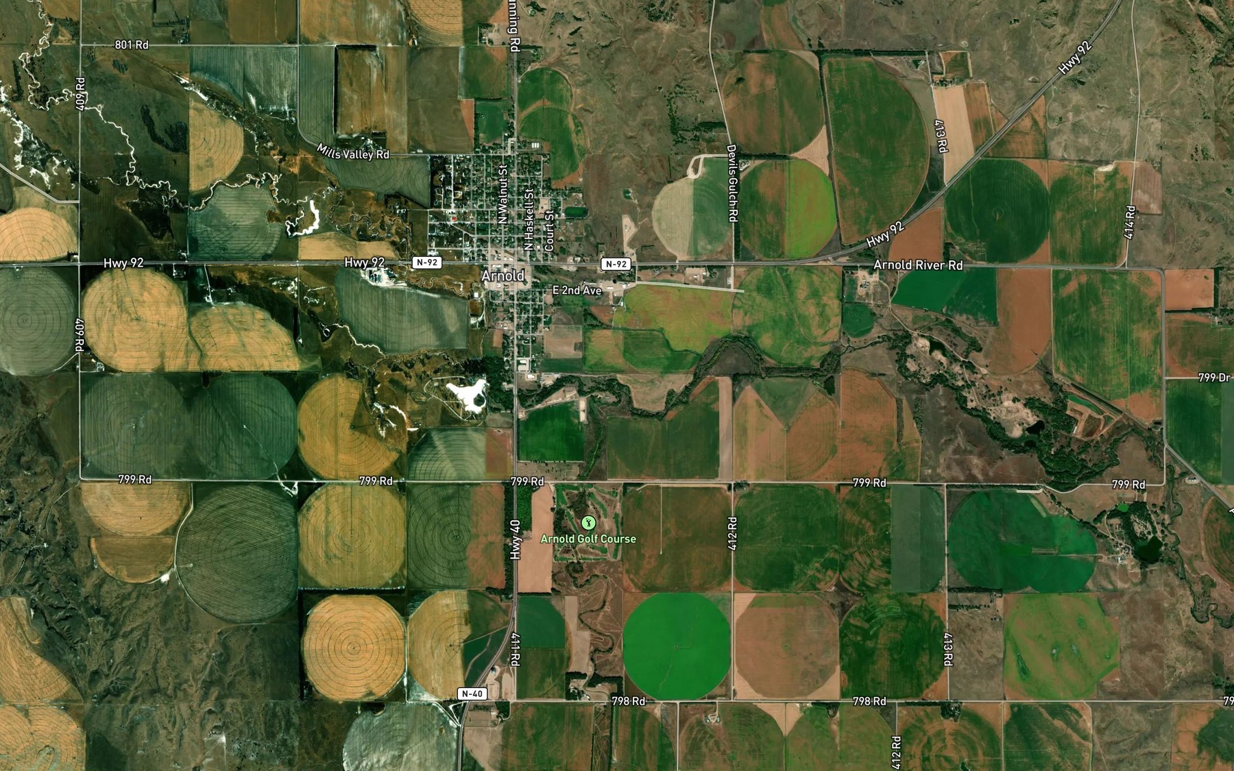 Satellite map of the Sand Creek