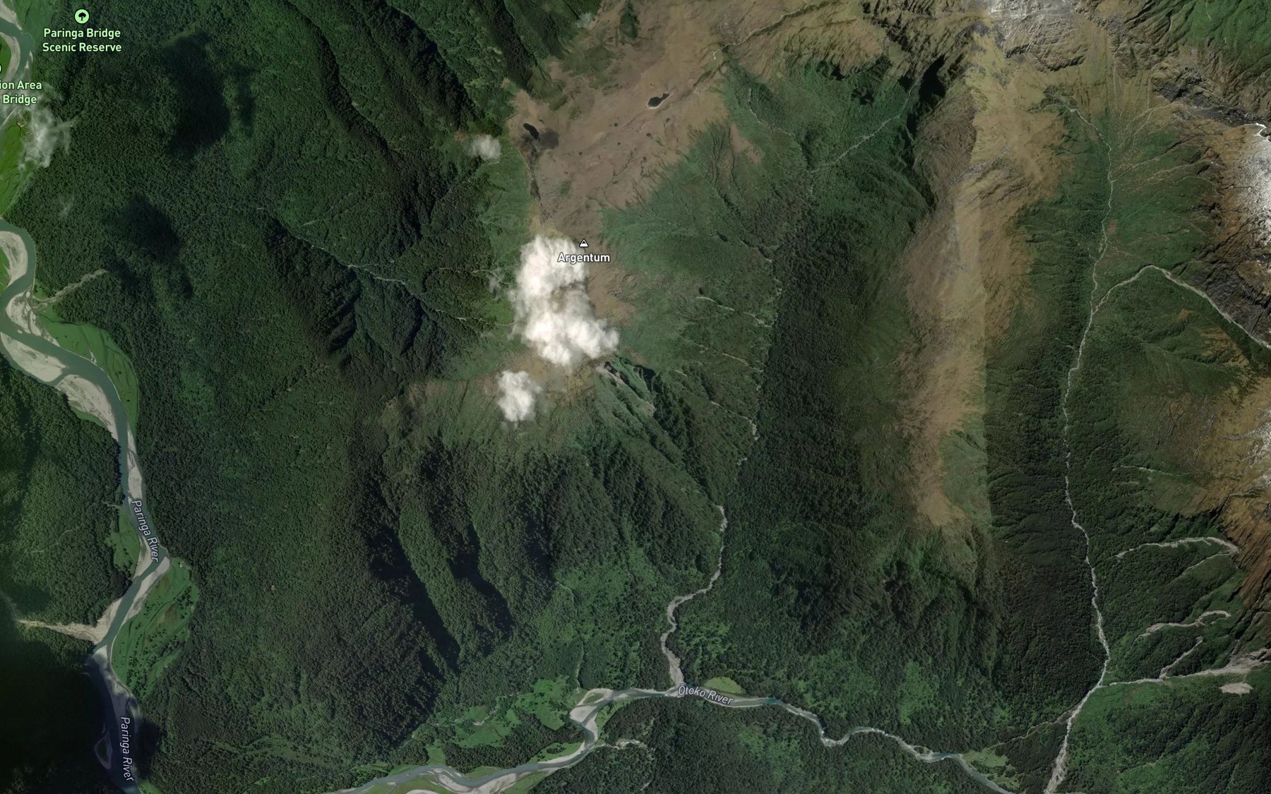 Satellite map of the Gorgy Creek
