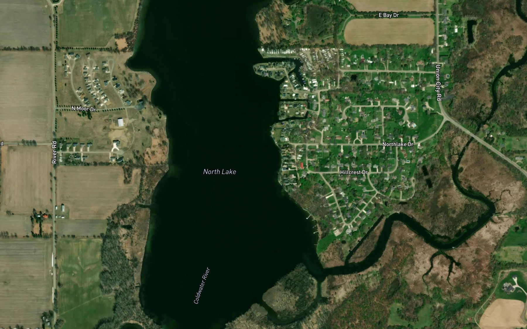 Satellite map of the North Lake