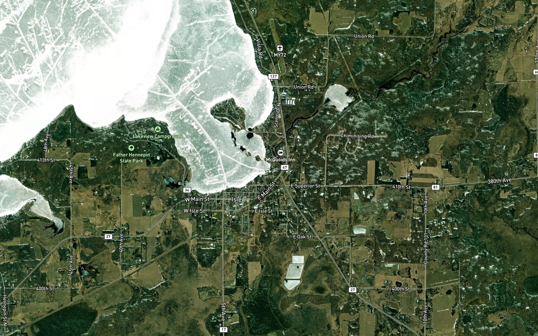 Satellite map of the Malone Creek