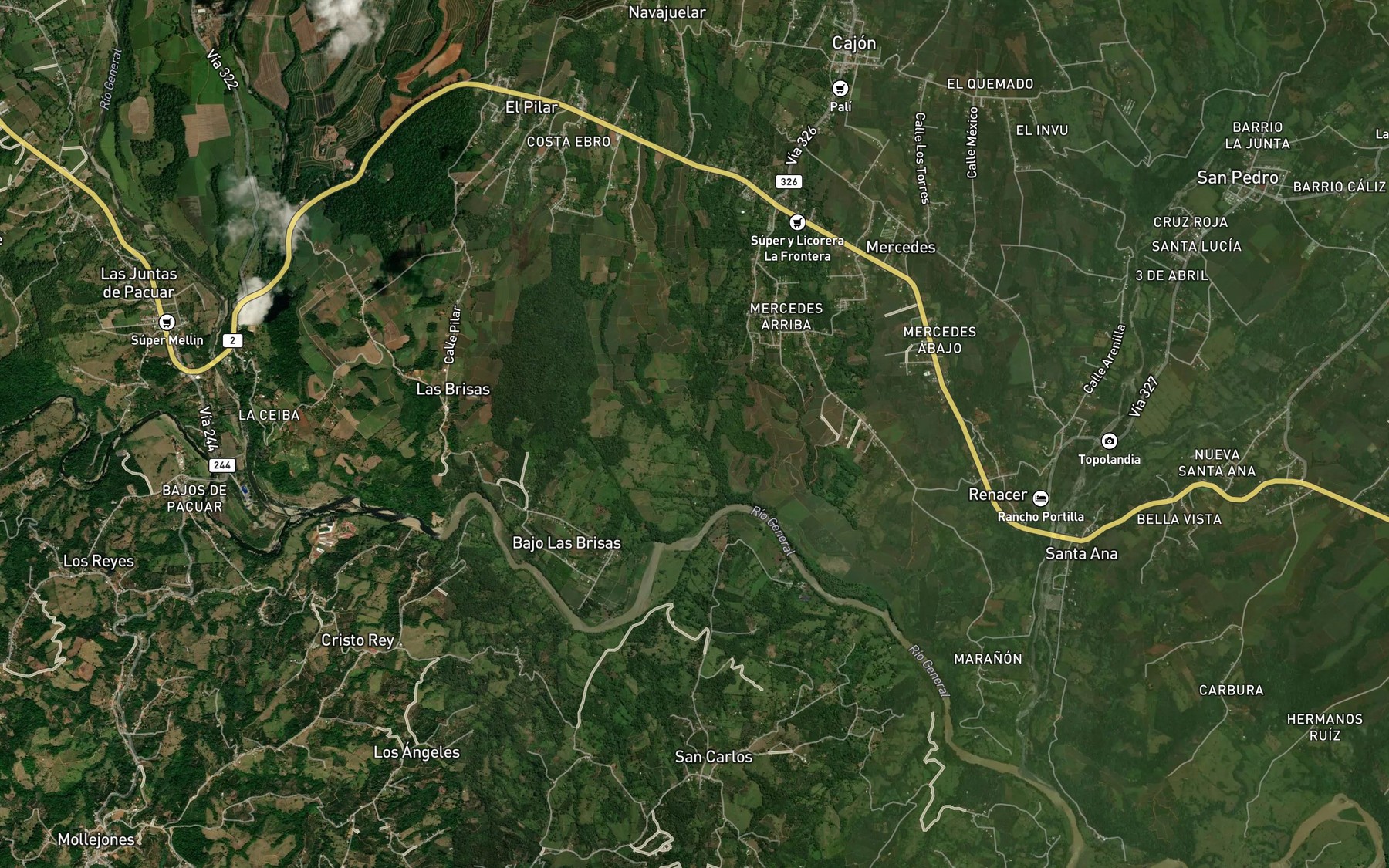 Satellite map of the Quebrada Torres
