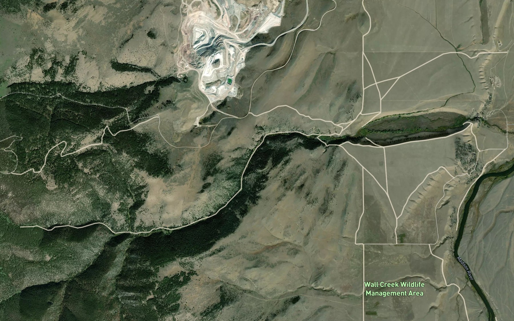 Satellite map of the Lichte Ruby Creek Ditch