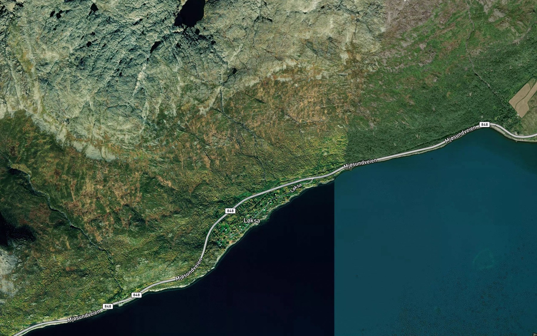 Satellite map of the Sjubuskarelva