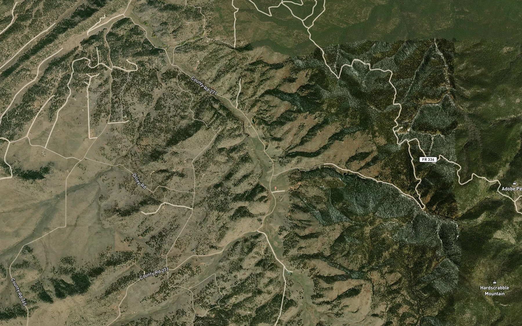 Satellite map of the Willow Creek