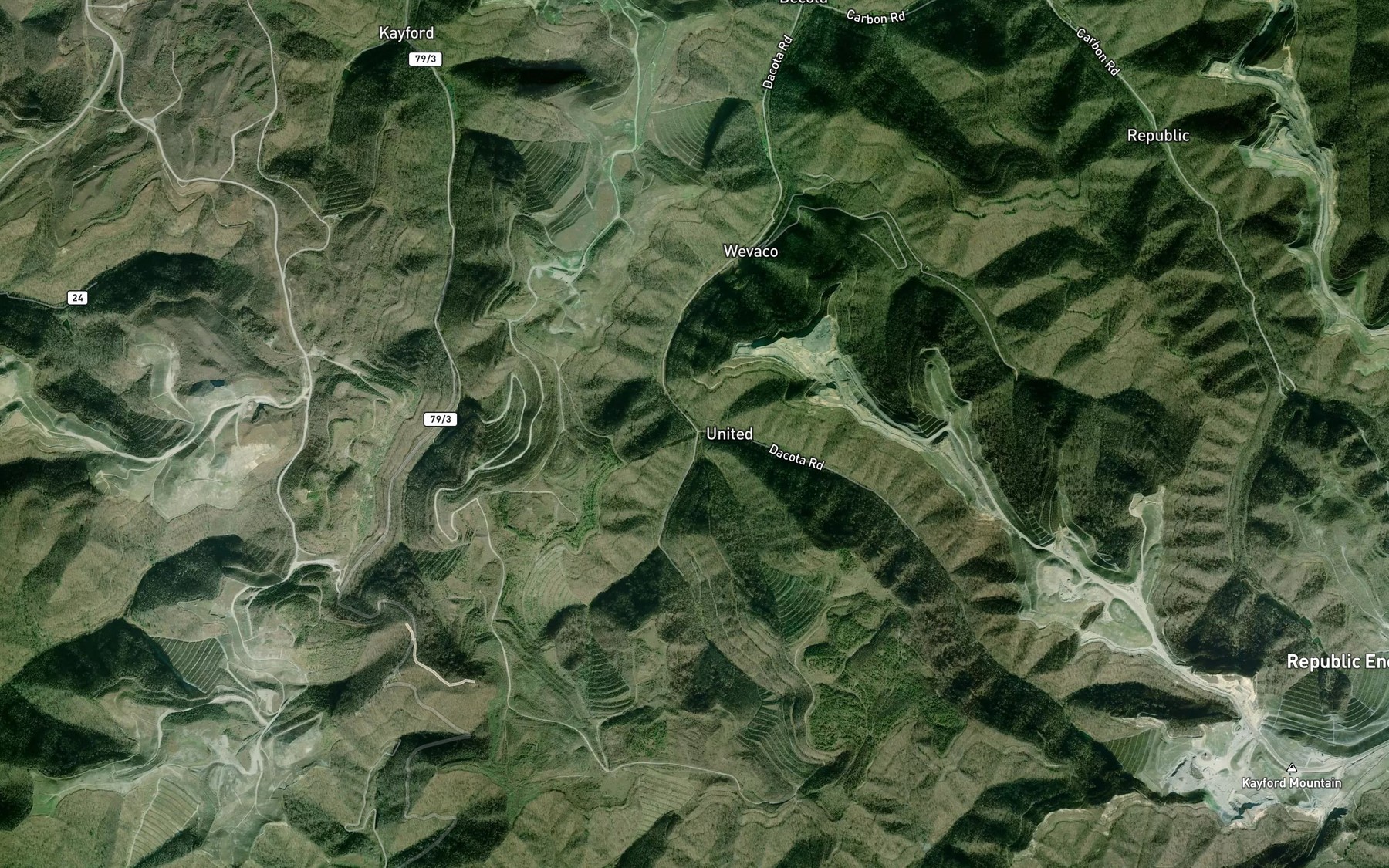 Satellite map of the Long Branch