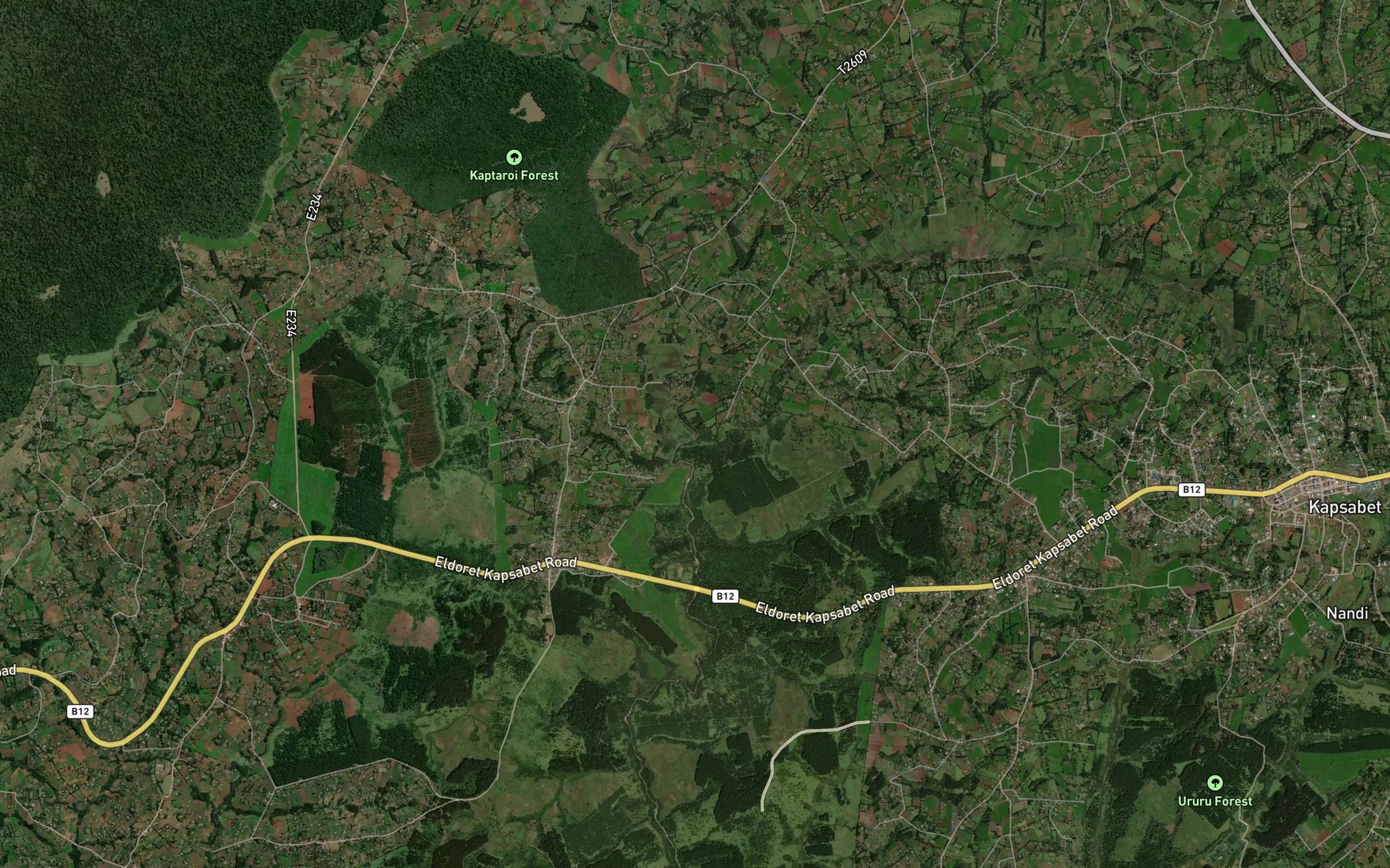 Satellite map of the Kipgai