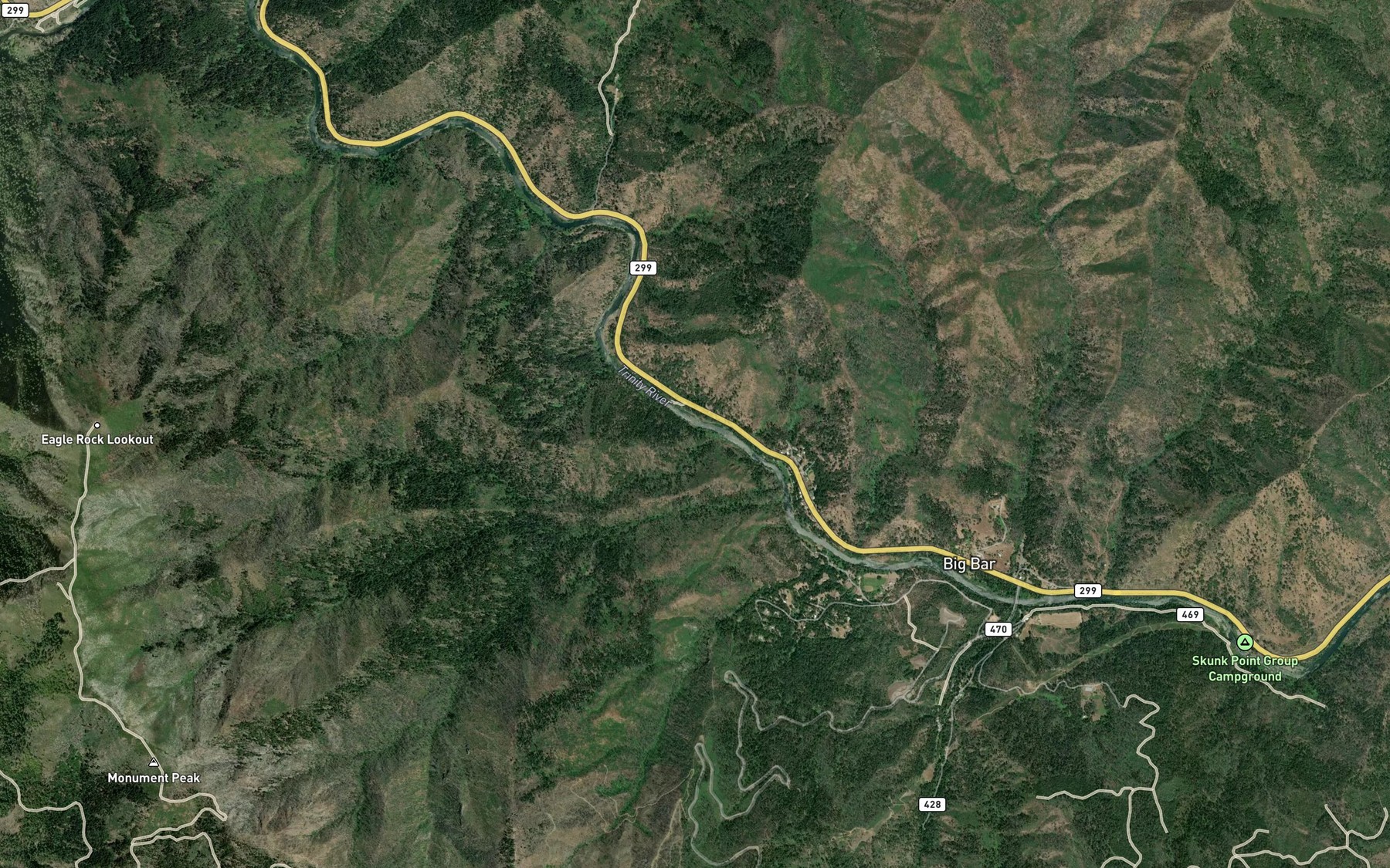 Satellite map of the Monkey Creek