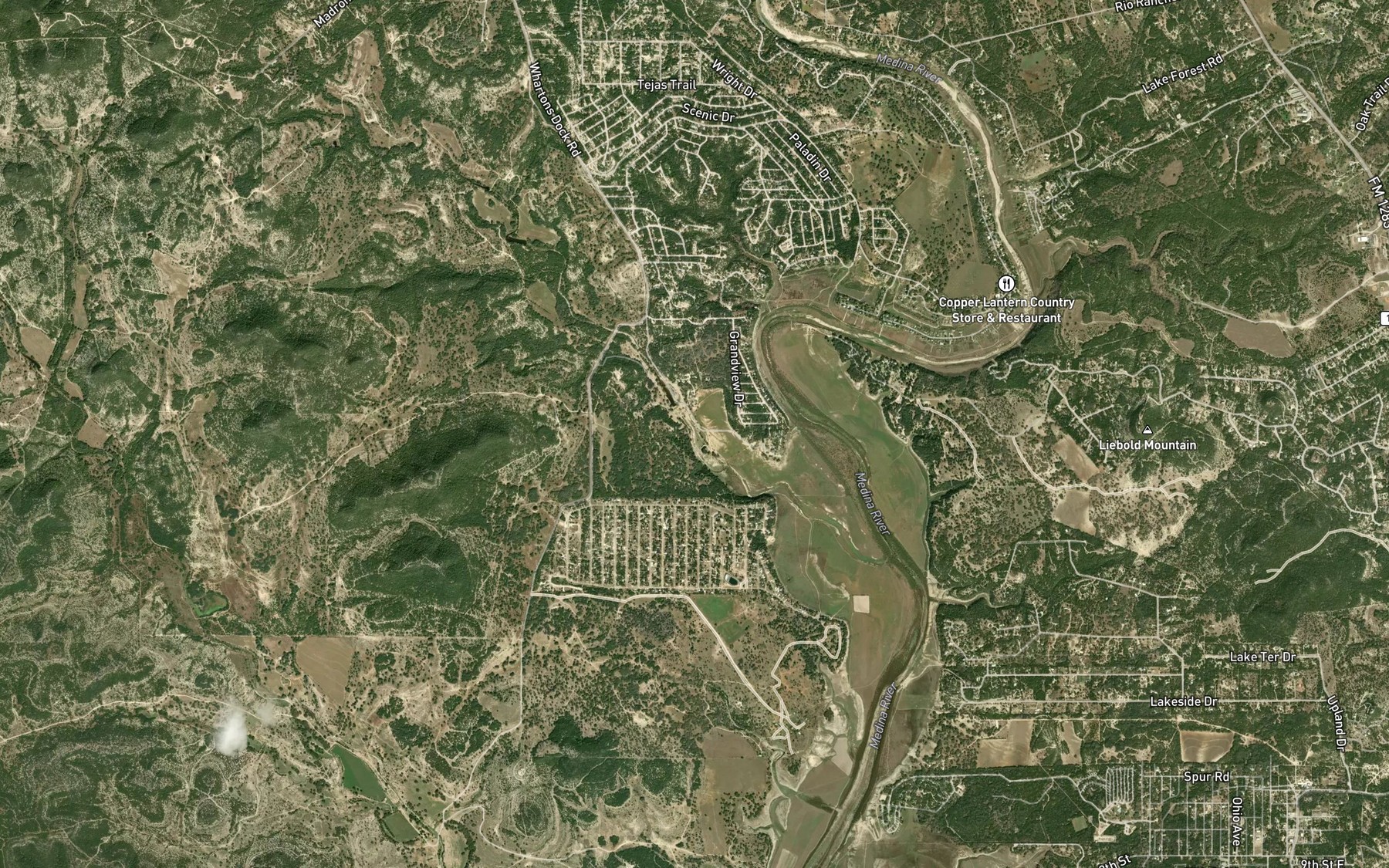Satellite map of the Rocky Creek