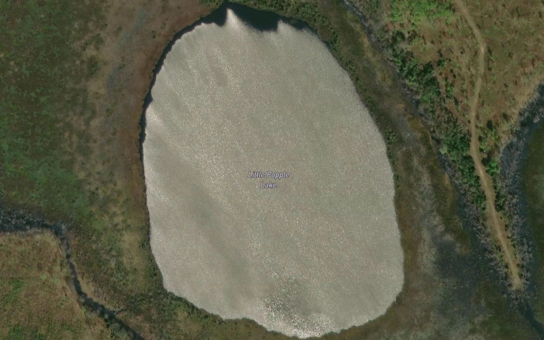 Satellite map of the Little Popple Lake