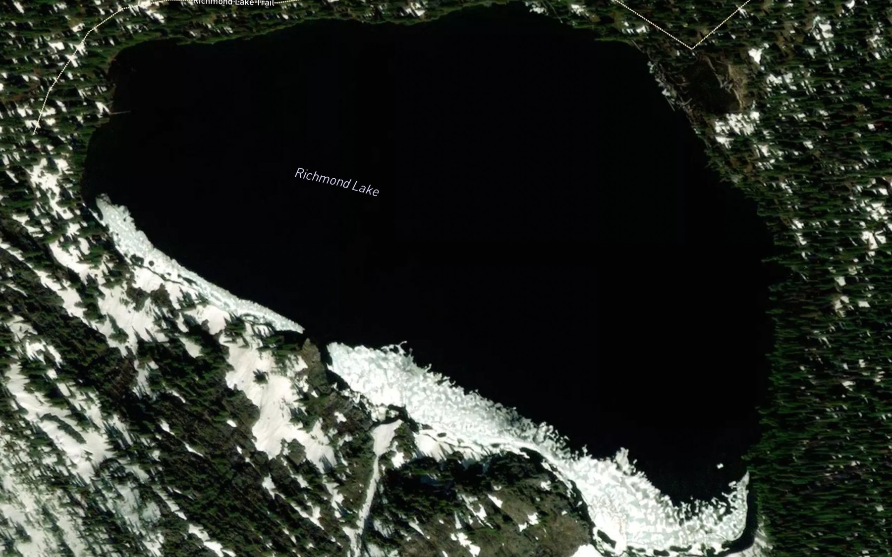 Satellite map of the Richmond Lake
