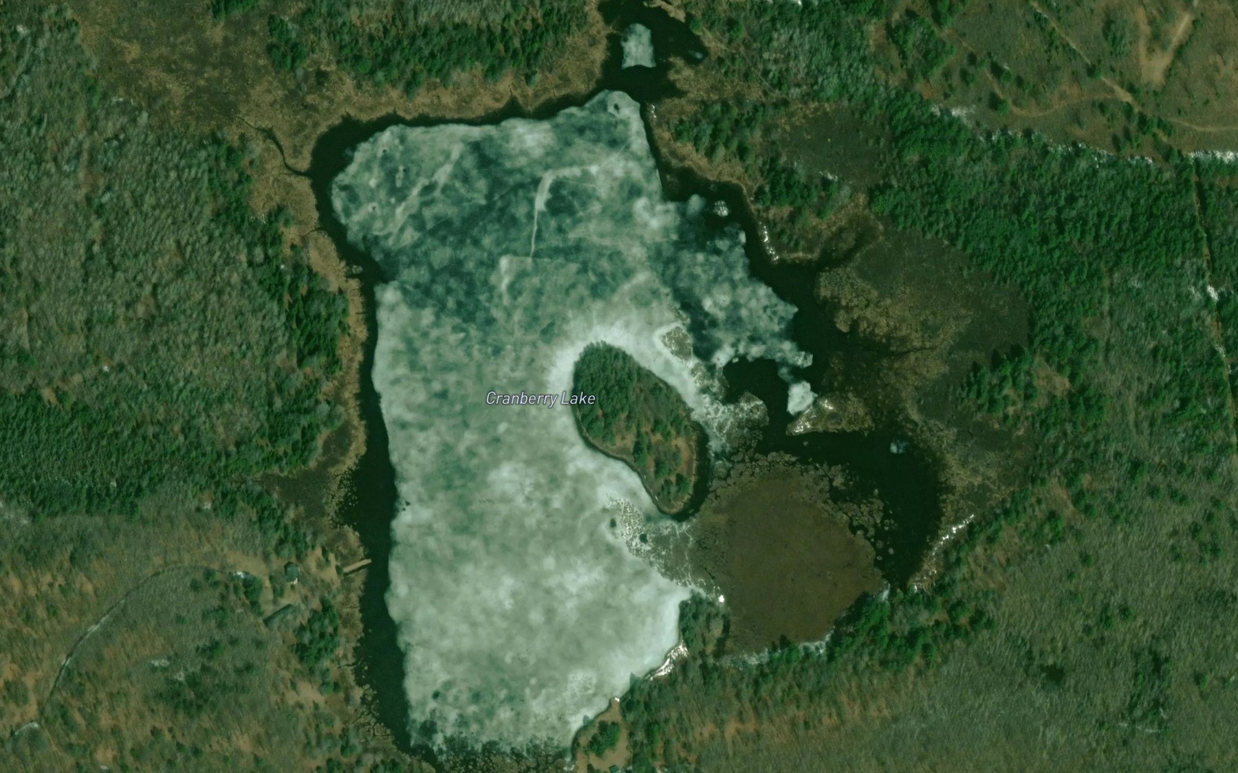 Satellite map of the Cranberry Lake